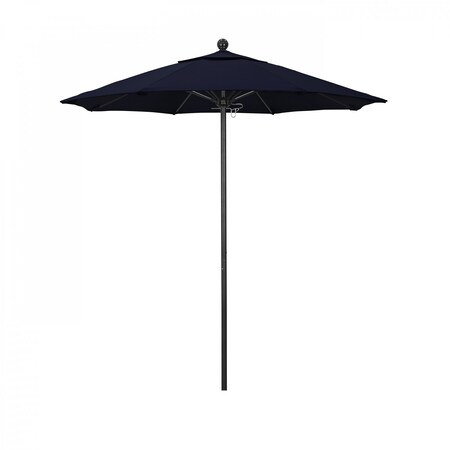 California Umbrella 7.5' Black Aluminum Market Patio Umbrella, Olefin Navy 194061334706